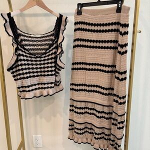 Striped Beige and Black Skirt